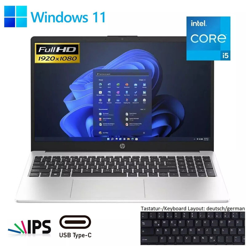 HP 250 G10 Notebook 15,6" Intel i5-1334U @4,6GHz 8GB DDR4 512GB SSD FHD Windows 11 HP 250 G10 Notebook 15,6" Intel i5-1334U @4,6GHz 8GB DDR4 512GB SSD FHD Windows 11